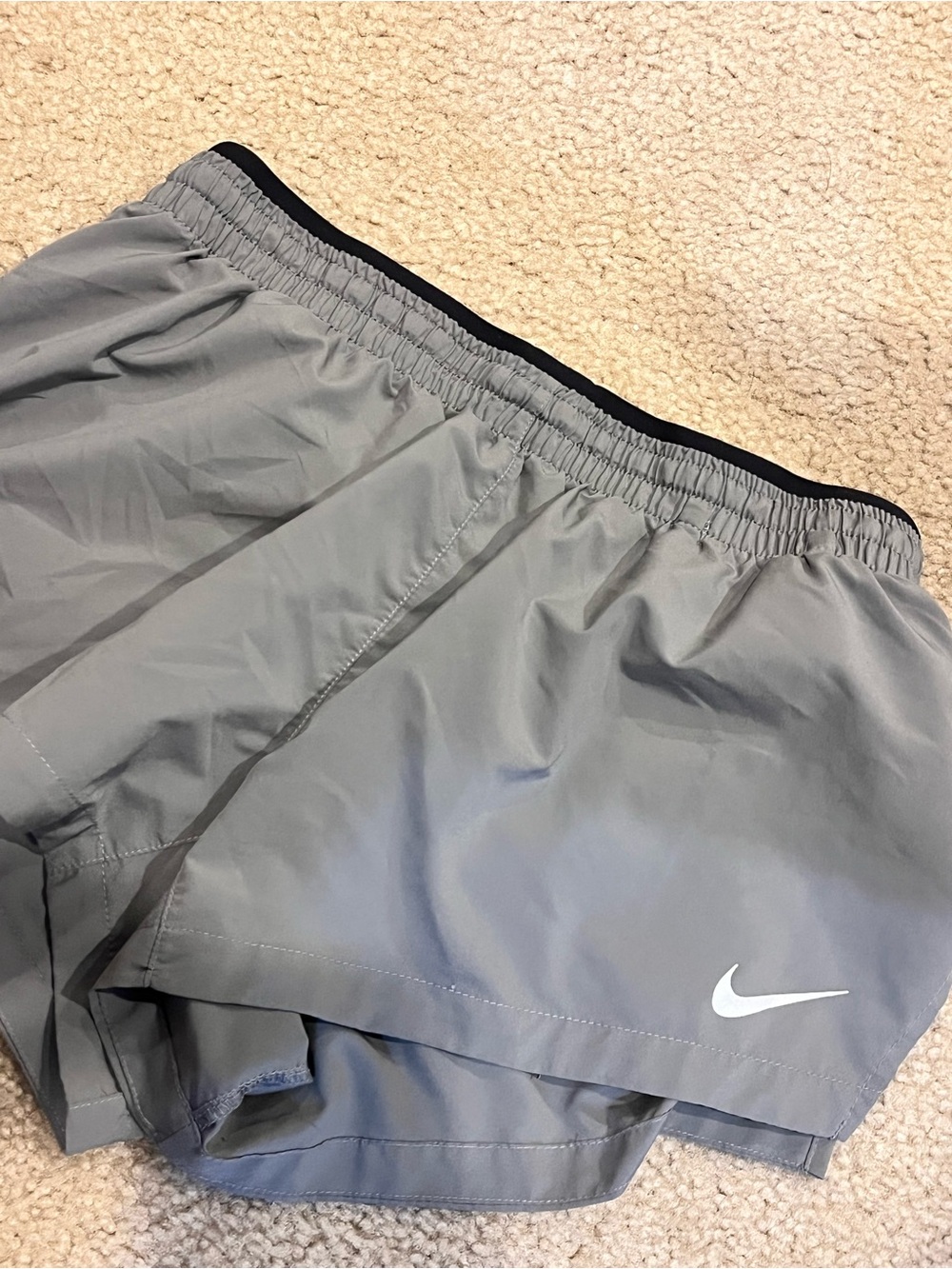Nike XS women’s Gray Athletic Running Shorts with White Swoosh